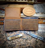 Badlands Elk Bi fold wallet with Rattlesnake Inlay, Leather Wallet, Men's Wallet, Elk Leather Wallet