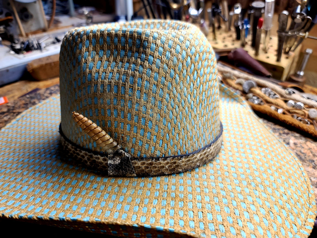 Rattlesnake Hat Band 3/4 With Silver Buckle Set – Danny Collins Custom  Leather