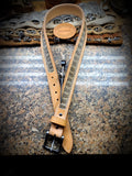 Leather Belt With Prairie Rattler Inlay, Exotic Leather Belt