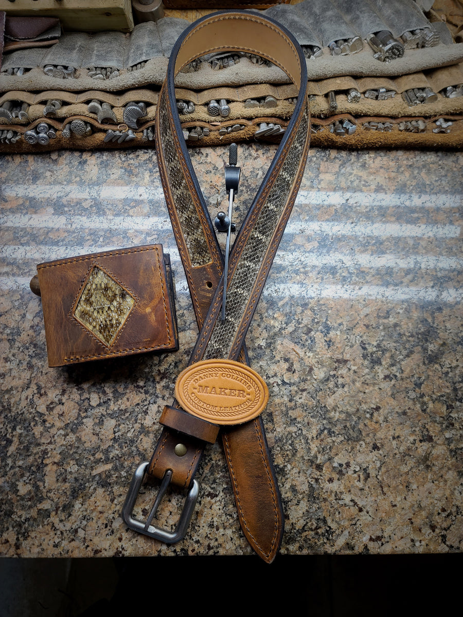 Badlands Elk Belt With Western Diamondback Rattlesnake InlayBadlands E