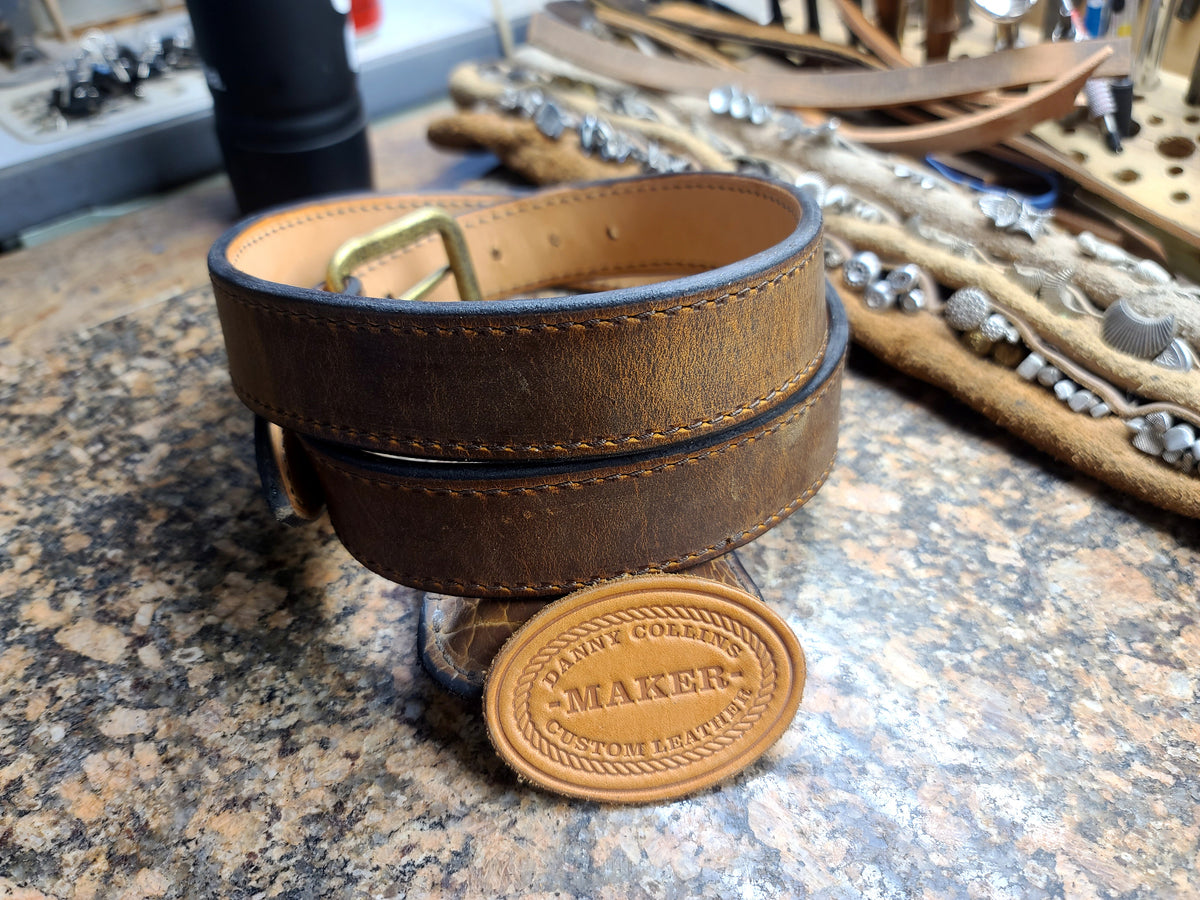 Buffalo Leather Belt - 40, Badlands Russet