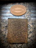 Badlands Bison leather Tri fold wallet, Leather Tri Fold