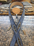 Calf Creek Buffalo Leather Belt Western Diamondback Rattlesnake Inlay