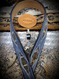Calf Creek Buffalo Leather Belt Western Diamondback Rattlesnake Inlay