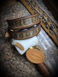 Crazy Horse Buffalo Leather Belt With Prairie Rattler Inlay, Exotic Leather Belt