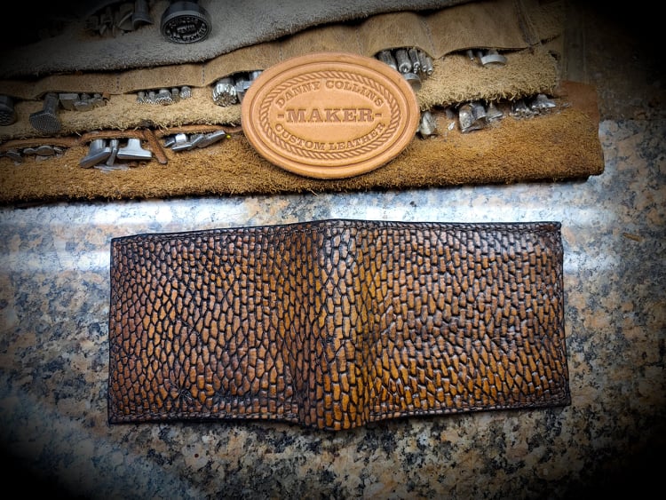 Beaver Tail Wallet with ID, Leather bifold wallet Danny Collins