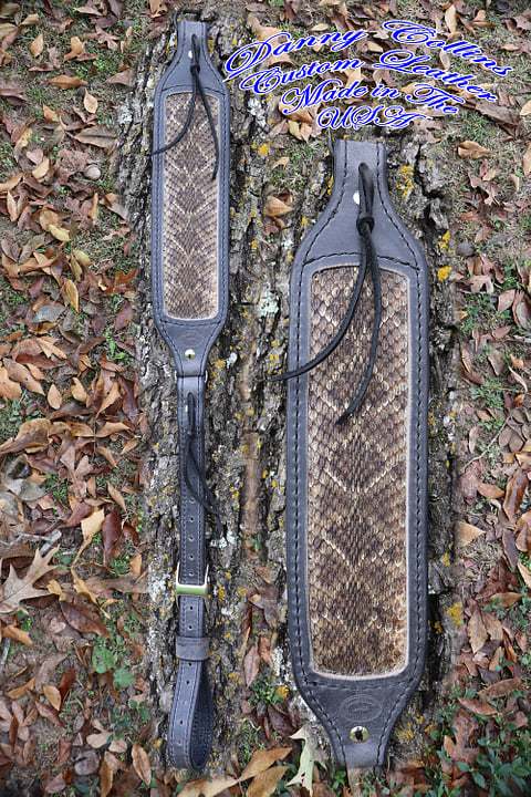 Calf Creek Conway Style Buffalo Rifle Sling with Rattlesnake Inlay