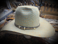 Rattlesnake Hat Band With Gold & Silver Buckle Set