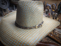 Rattlesnake Hat Band With Gold & Silver Buckle Set