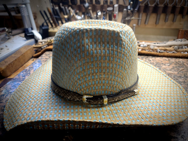 Rattlesnake Hat Band 3/4 With Silver Buckle Set – Danny Collins Custom  Leather