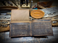Buffalo Bi fold wallet with Rattlesnake Inlay, Leather Wallet, Men's Wallet, Leather Wallet