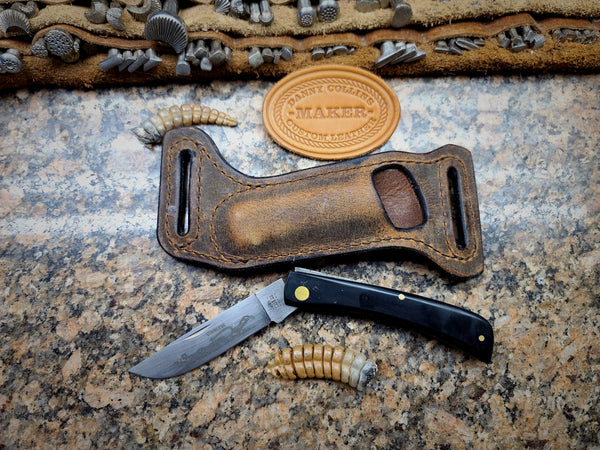 Case Sodbuster sheath, Buffalo leather Knife Sheath, Horizontal Knife Sheath