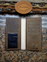 Beaver Tail Roper Wallet with ID, Checkbook Wallet with ID