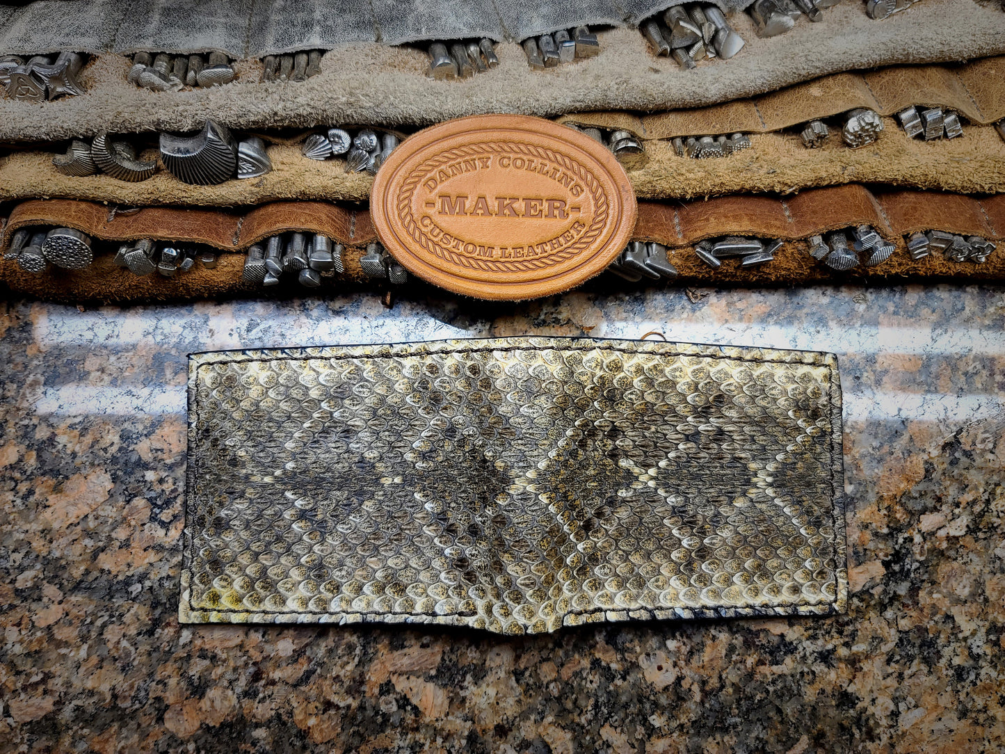 Bi fold , Rattlesnake Leather Wallet, Men's Wallet