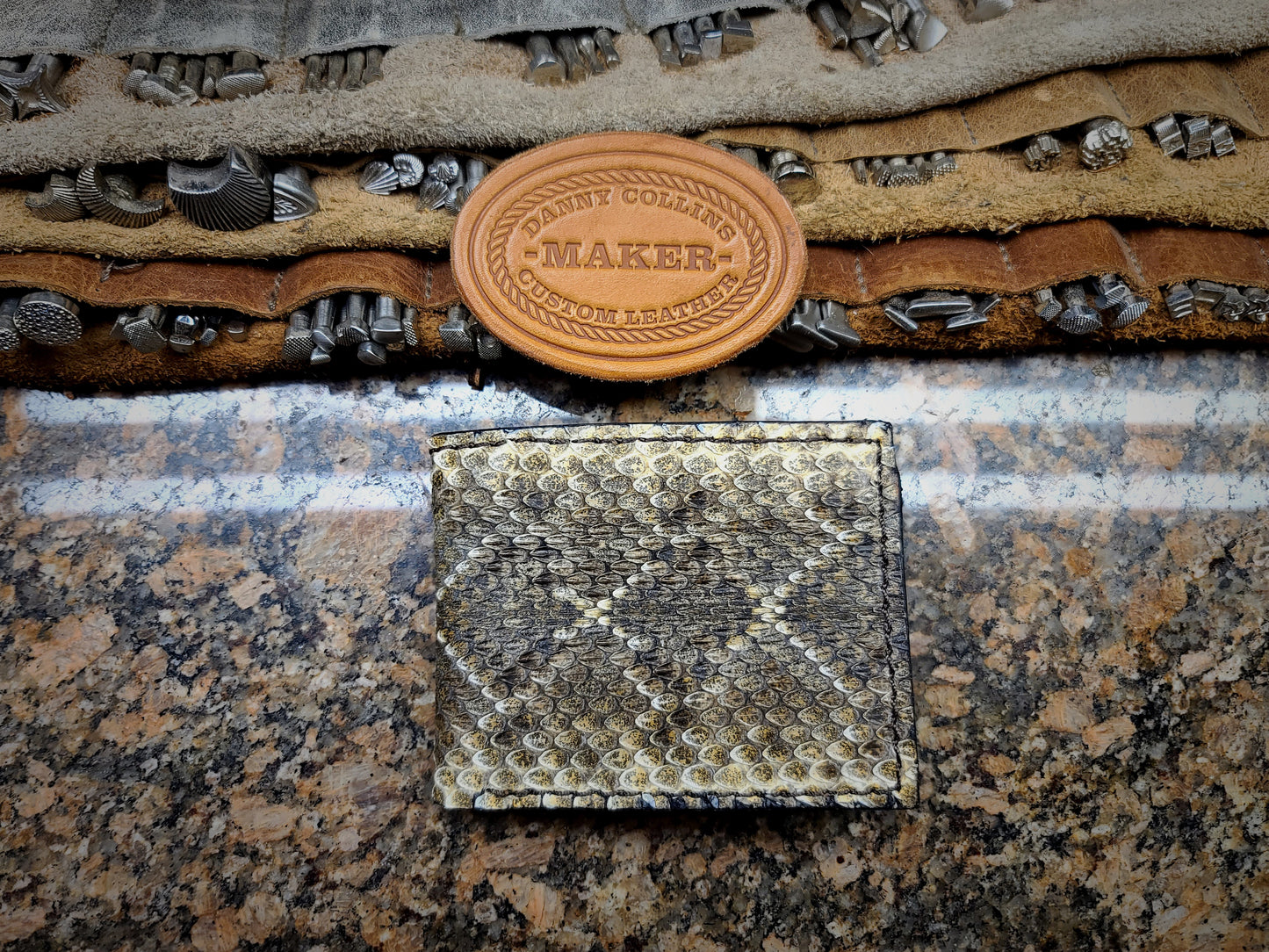 Bi fold , Rattlesnake Leather Wallet, Men's Wallet