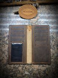 Embossed Ostrich Roper Wallet with ID, Checkbook Wallet with ID