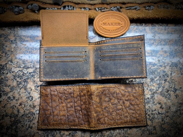 Bison Leather Bifold Wallet