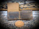 Badlands Bison Bi fold wallet with ID Window, Leather Wallet, Men's Wallet, Bison Leather Wallet