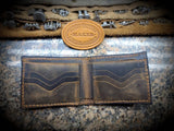 Shrunken Bison Bi fold wallet, Buffalo Leather Wallet, Men's Wallet