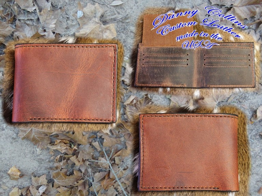 Leather Bifold wallet with ID, Leather Bifold, Men's Wallet