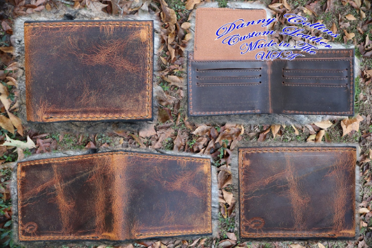 Badlands Elk Bi fold wallet, Leather Wallet, Men's Wallet, Elk Leather Wallet