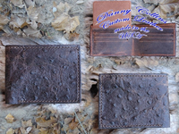 Embossed Ostrich Bi fold Wallet, Ostrich Wallet, Men's wallet