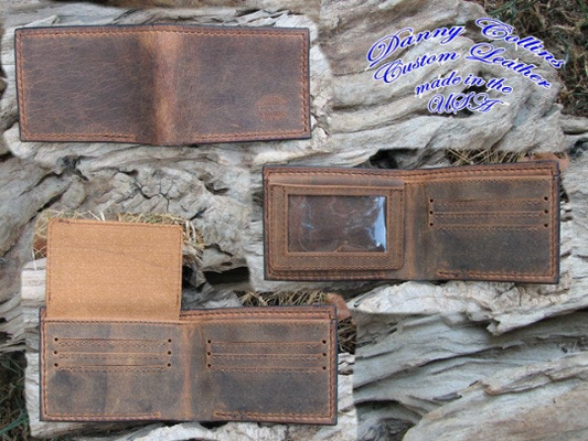 Buffalo wallet with ID, Leather bifold wallet, Mens Leather Bifold