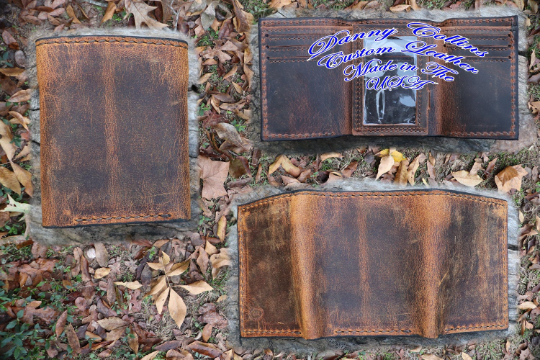 Badlands Elk leather Tri fold wallet, Leather Tri Fold, Men's Wallet, Elk leather Tri Fold