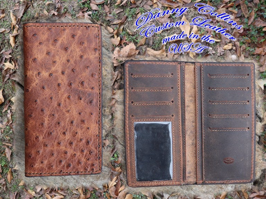 Embossed Ostrich Roper Wallet with ID, Checkbook Wallet with ID – Danny ...