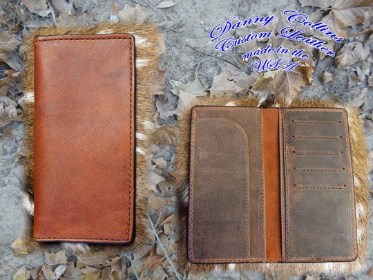Leather Roper Wallet, Checkbook Wallet, Men's Leather wallet