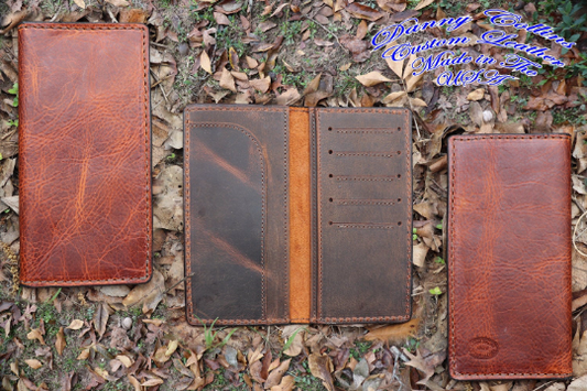 Copper River leather Roper Wallet, Checkbook Wallet, Long Wallet, Men's Wallet