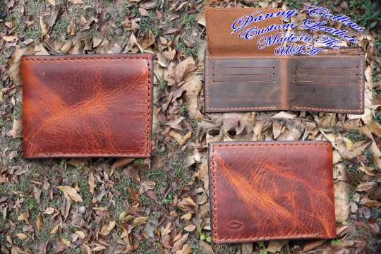 Bi-Fold Wallet With ID Window, Leather Bifold wallet, Men's Leather Bifold,  Distressed Leather Wallet