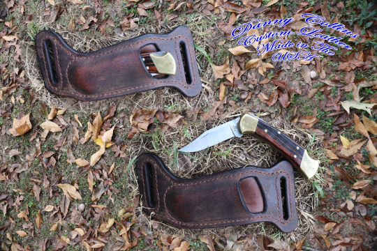 Buffalo leather Knife Sheath, Horizontal Knife Sheath buck112 sheath ( This is not a Buck product)