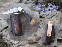 Personalized vertical carry leather knife sheathes, Custom knife sheaths