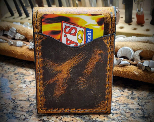 Badlands Elk Minimalist wallet, Front Pocket Wallet, Money clip wallet, Card Wallet, Elk Leather Wallet